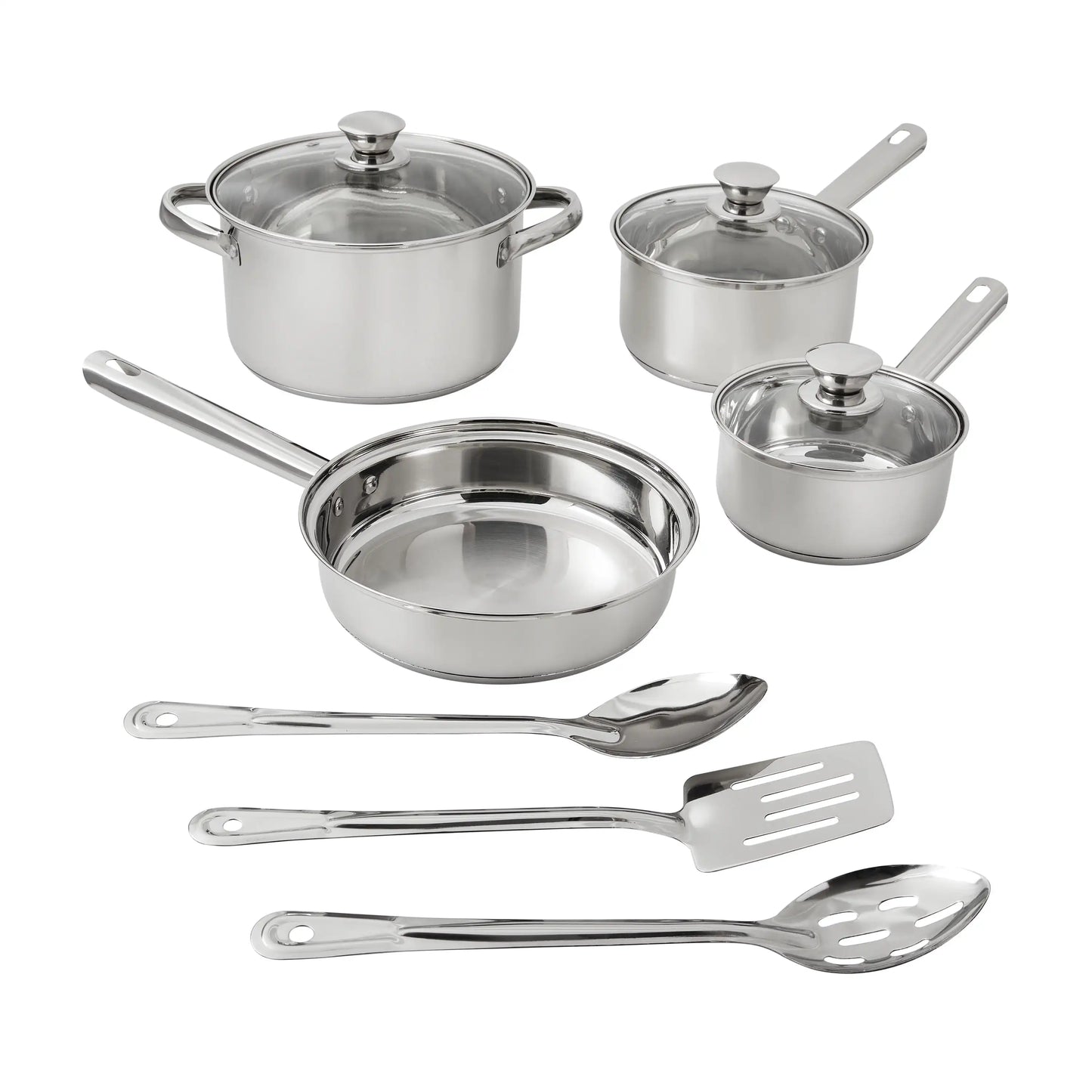 10-Piece Nonstick Stainless-Steel Cookware Set