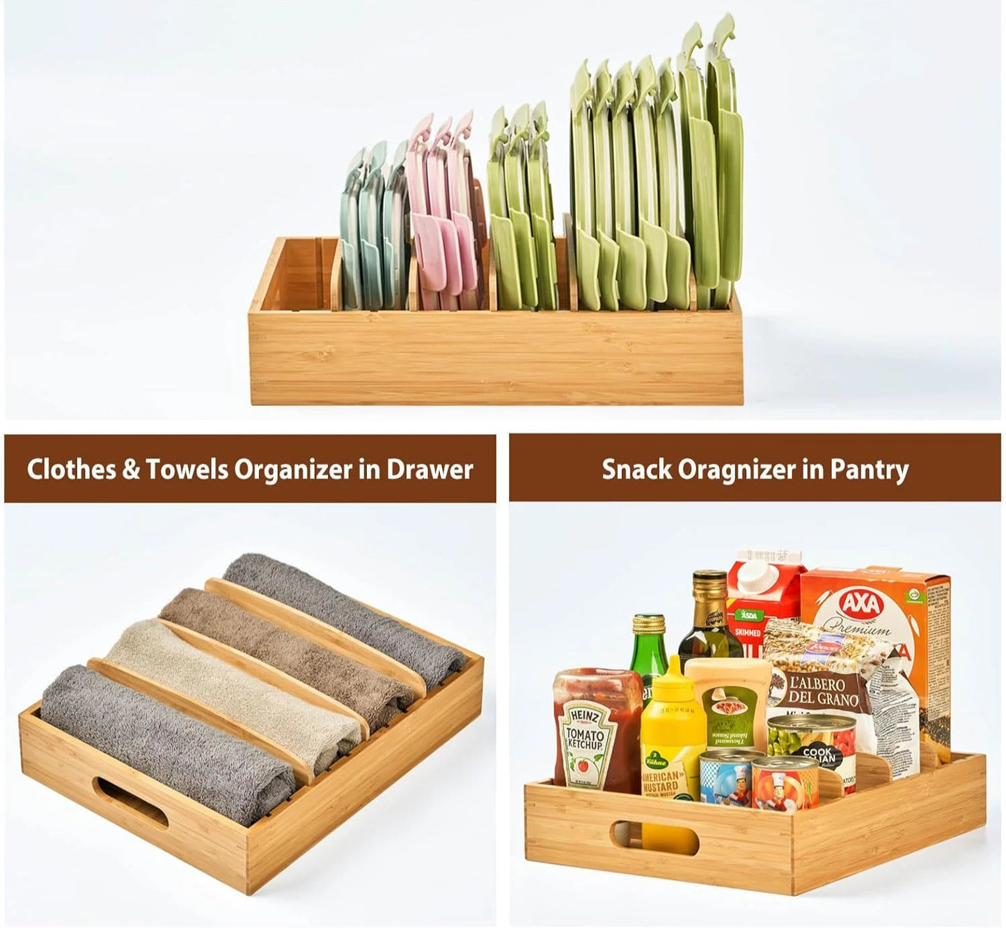 Bamboo Box for Kitchen Storage and Organization
