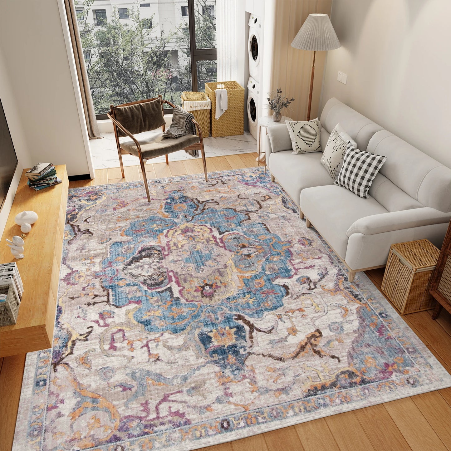 Washable Rug, with Non-Slip Backing