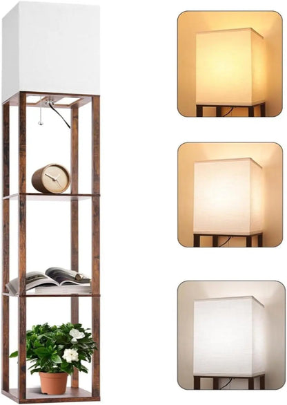 Floor Lamp with Shelf and Light