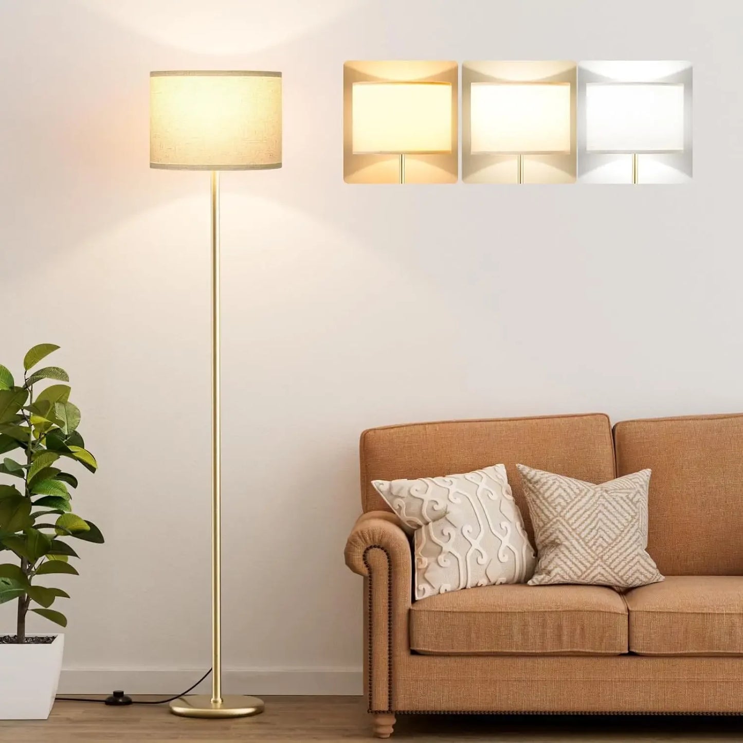 60'' Modern Floor Lamp with Shade