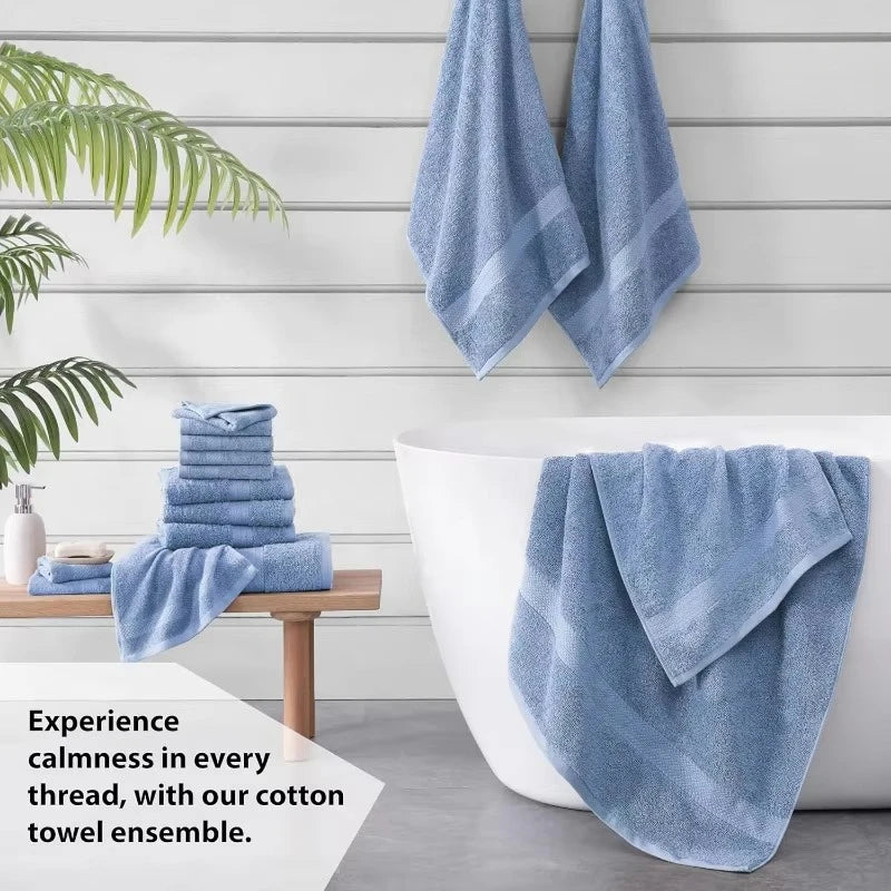 16 Piece Bath Towels - 100% Cotton