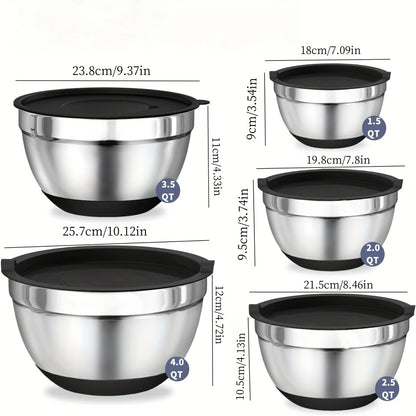 8pcs Stainless Steel Mixing Bowl Set