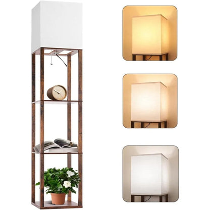 Floor Lamp with Shelf and Light