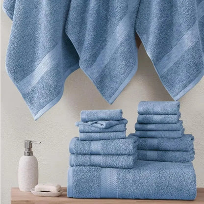 16 Piece Bath Towels - 100% Cotton