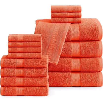 16 Piece Bath Towels - 100% Cotton