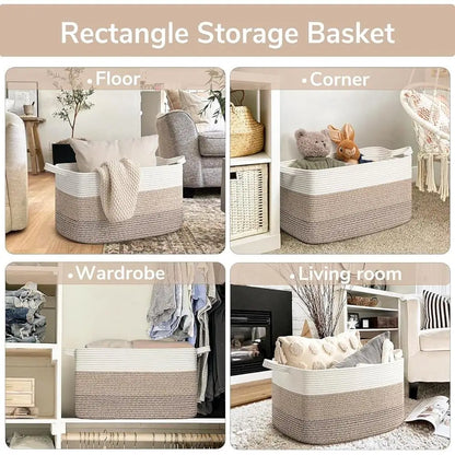 Extra Large Rectangle Woven Storage Basket
