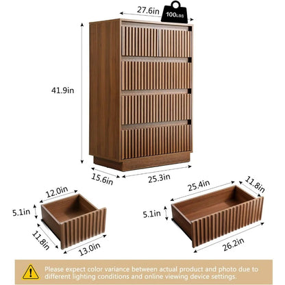 Wood Dresser with Six Drawers