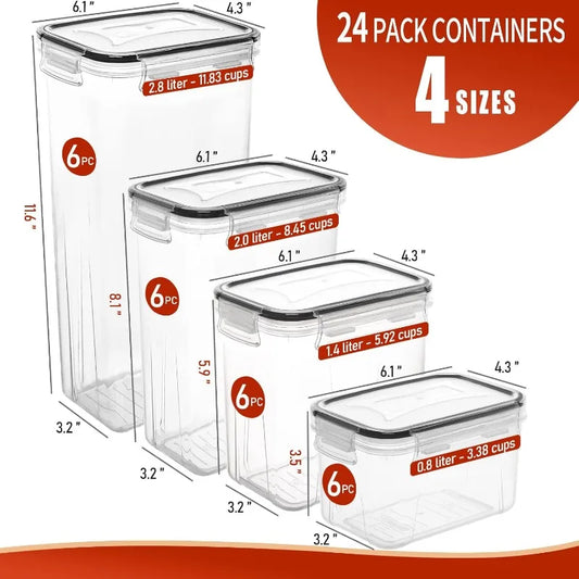 24 Pack Airtight Food Storage Containers with Lids