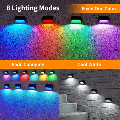6/12 Pack Fence Lights Solar Powered, Auto On/Off,