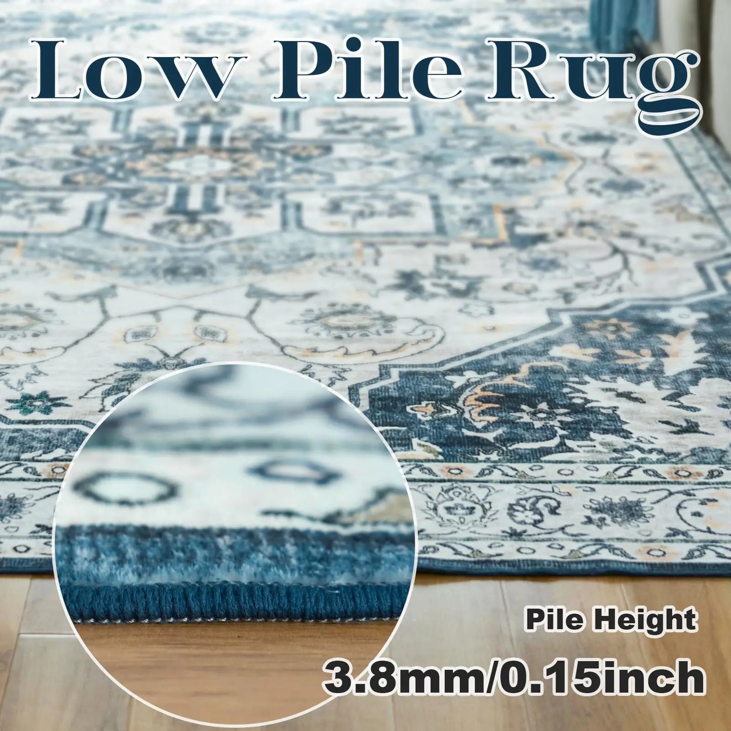 Washable Rug, with Non-Slip Backing