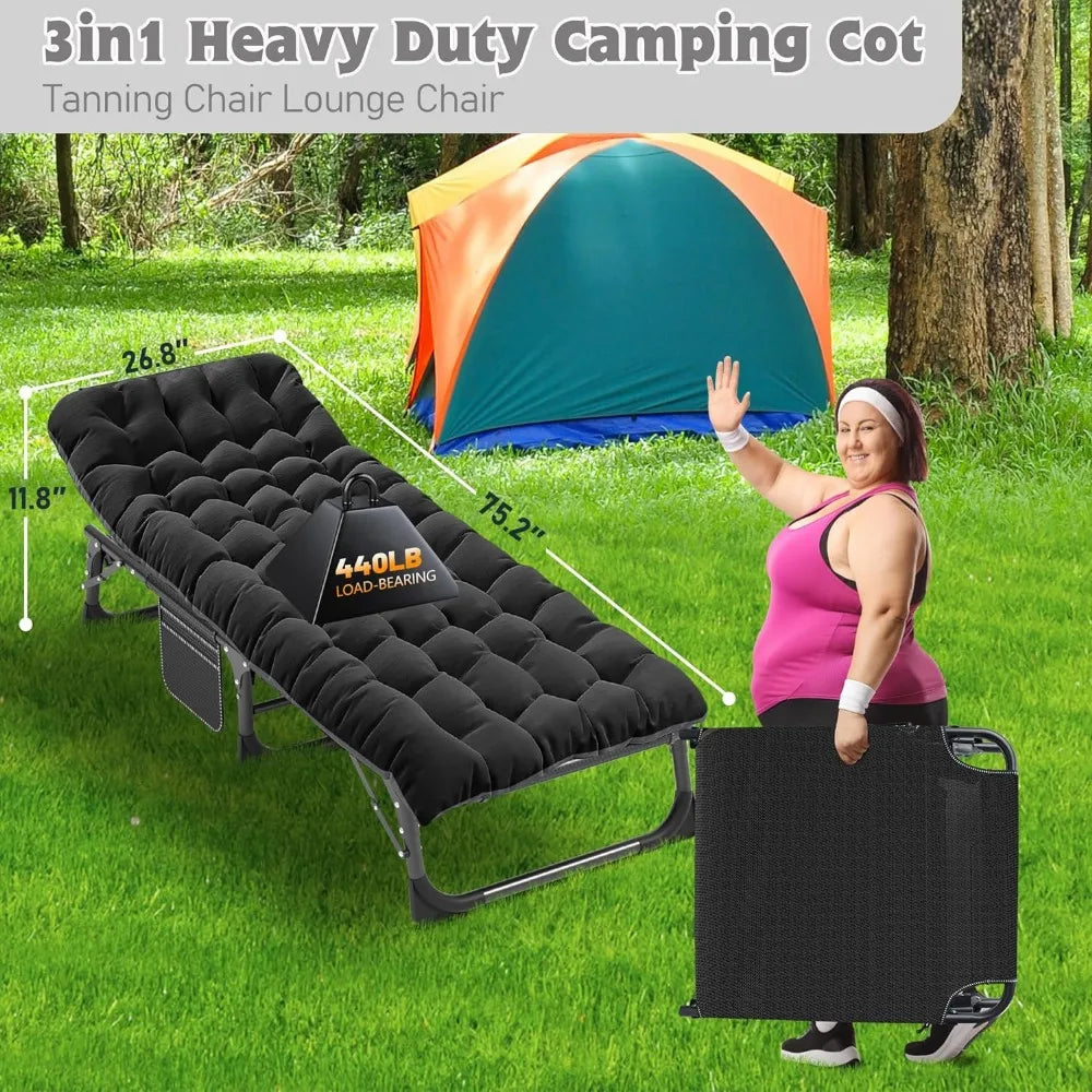 Outdoor 5-Position Folding Chaise Lounge Chair