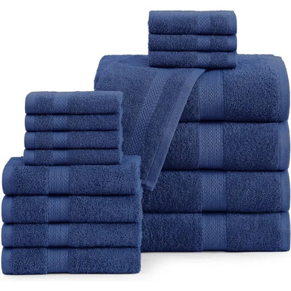 16 Piece Bath Towels - 100% Cotton