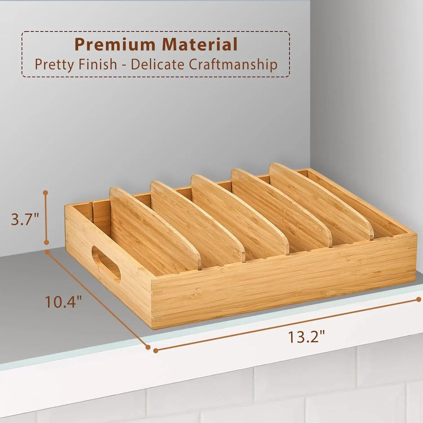 Bamboo Box for Kitchen Storage and Organization