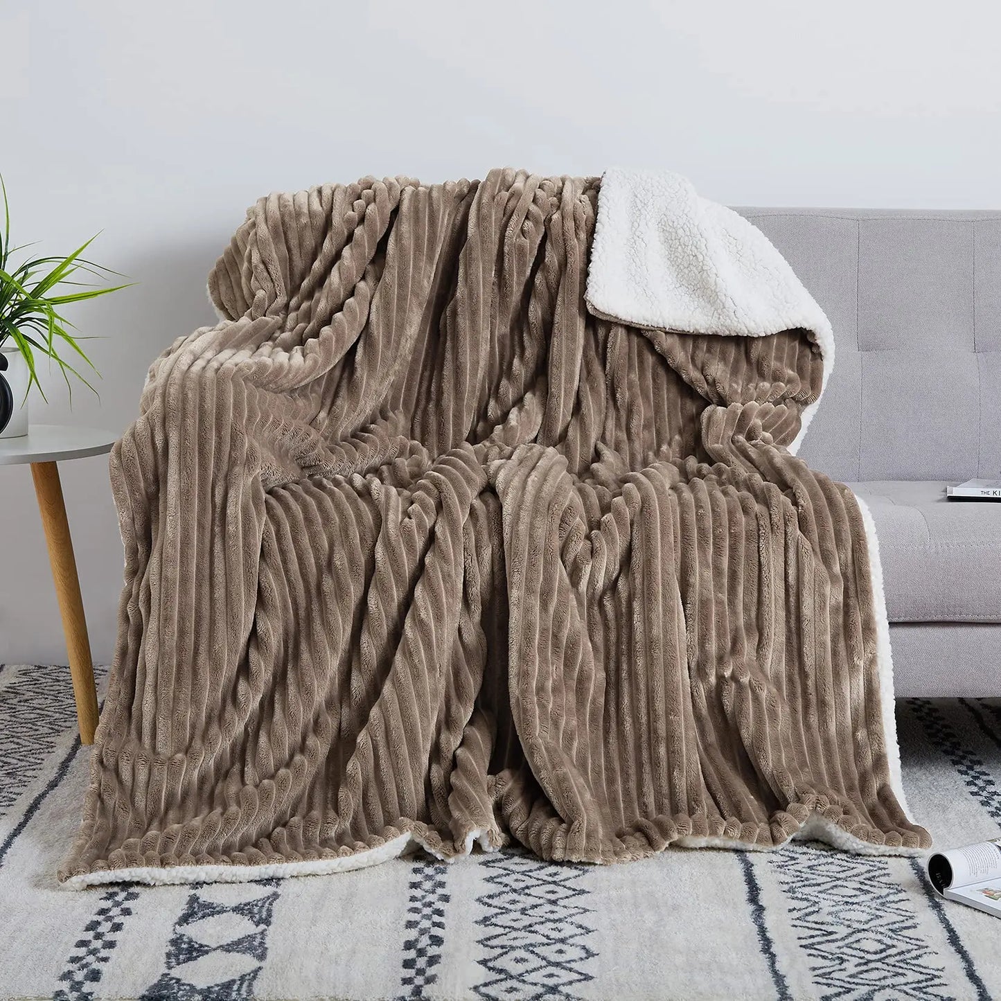 Sherpa Fleece Throw Blanket