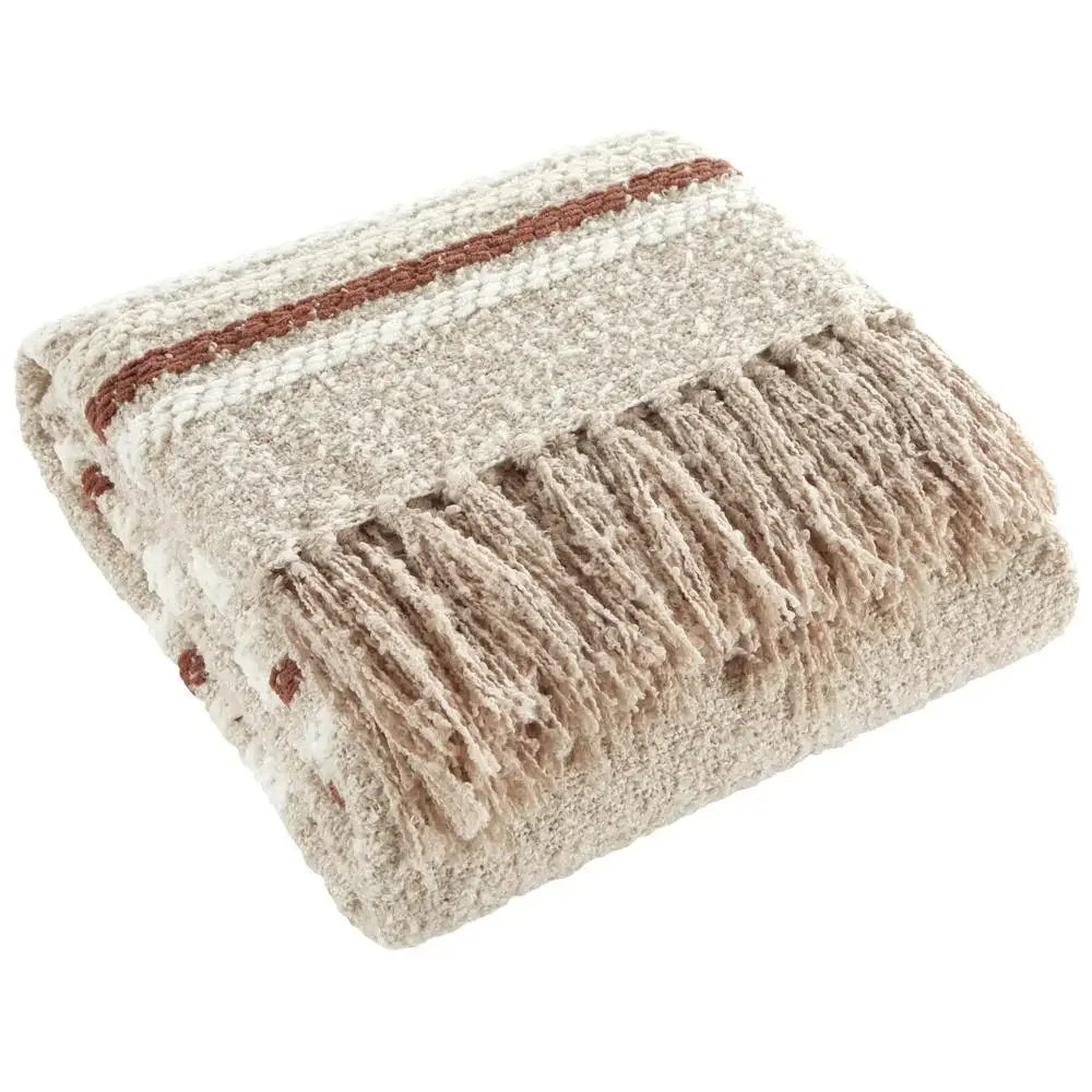 Cozy Brown Chenille Throw Blanket 50"x60"