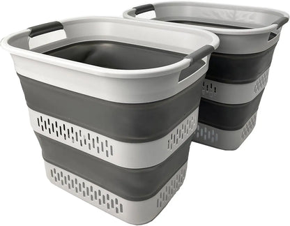 Collapsible Plastic Laundry Basket - 10.5 Gallon