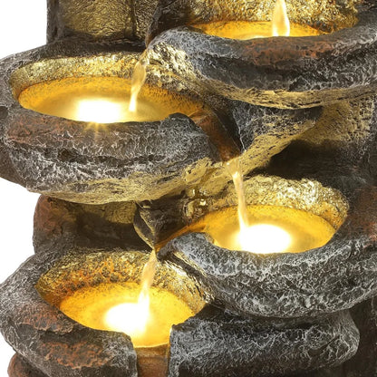 6-Tier Cascading Rock Water Fountain