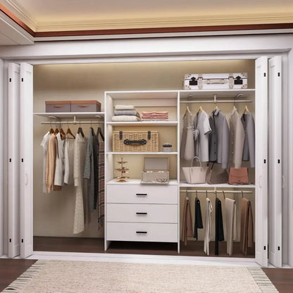 Wood Closet System With 3 Drawers