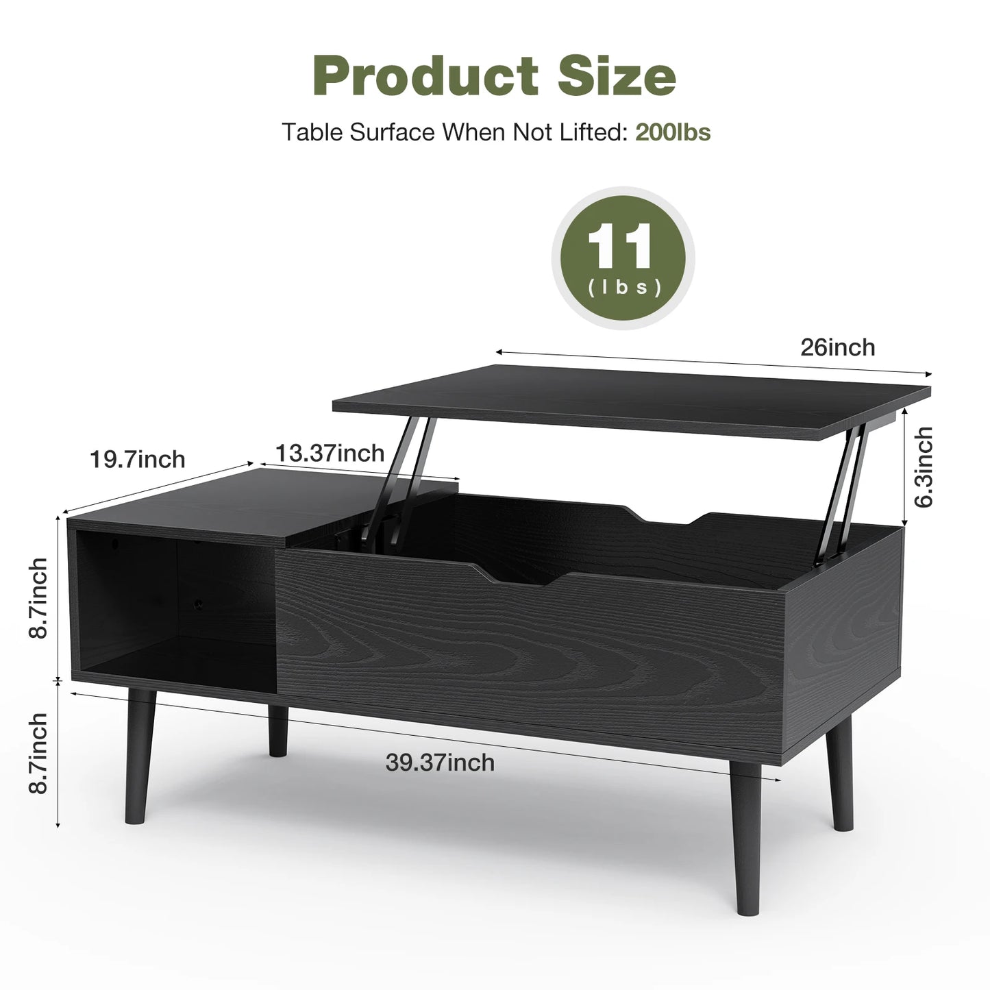 Lift Top Coffee Tables for Living Room 39.37"x19.7"