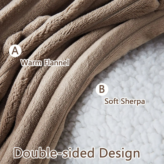 Sherpa Fleece Throw Blanket