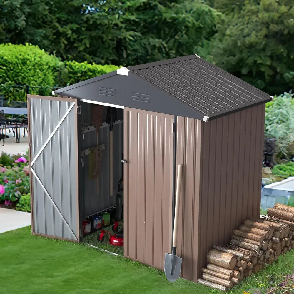 Utility and Tool Garden Shed with Lockable Doors