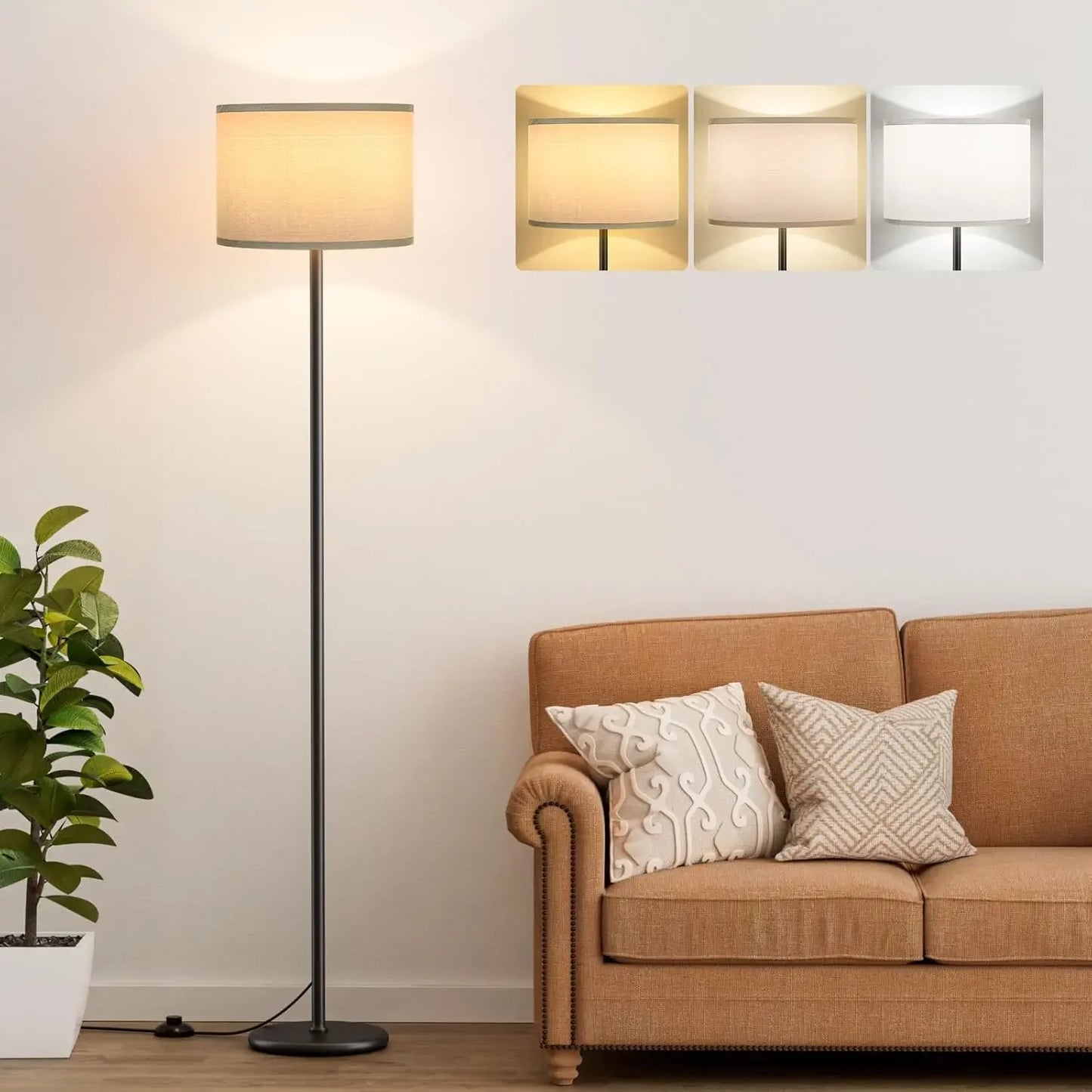 60'' Modern Floor Lamp with Shade