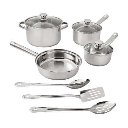 10-Piece Nonstick Stainless-Steel Cookware Set