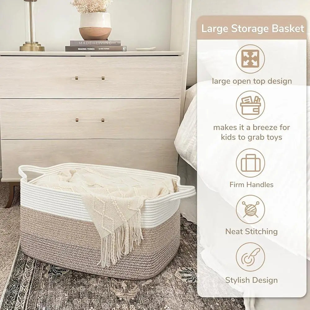 Extra Large Rectangle Woven Storage Basket