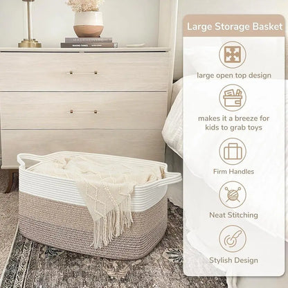 Extra Large Rectangle Woven Storage Basket