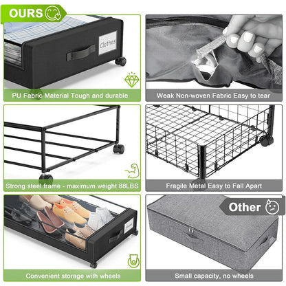 2-Pack Under Bed Storage Containers with wheels