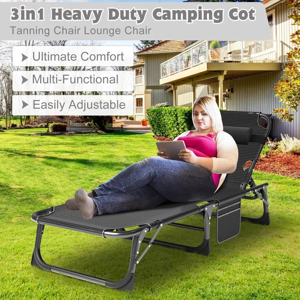 Outdoor 5-Position Folding Chaise Lounge Chair