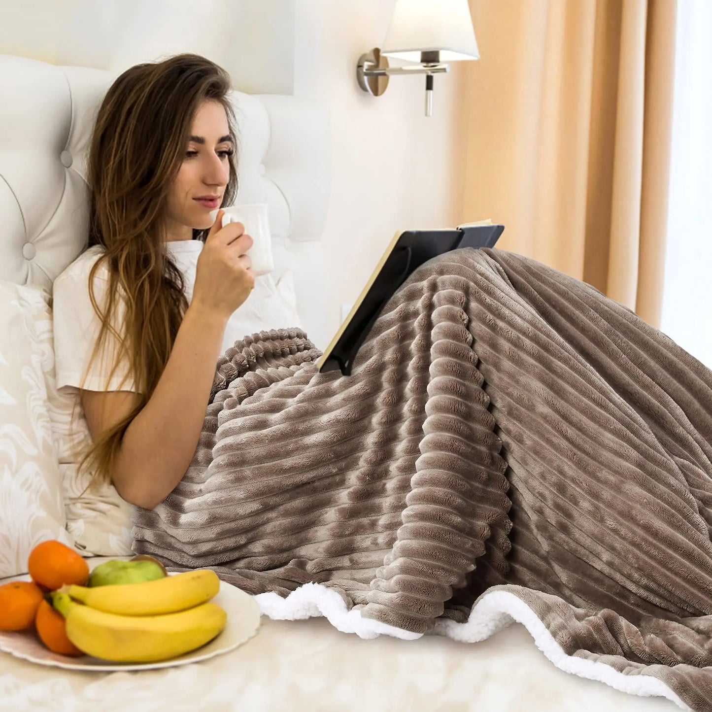 Sherpa Fleece Throw Blanket