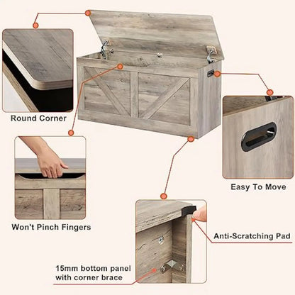 39.4" Wooden Storage Chest