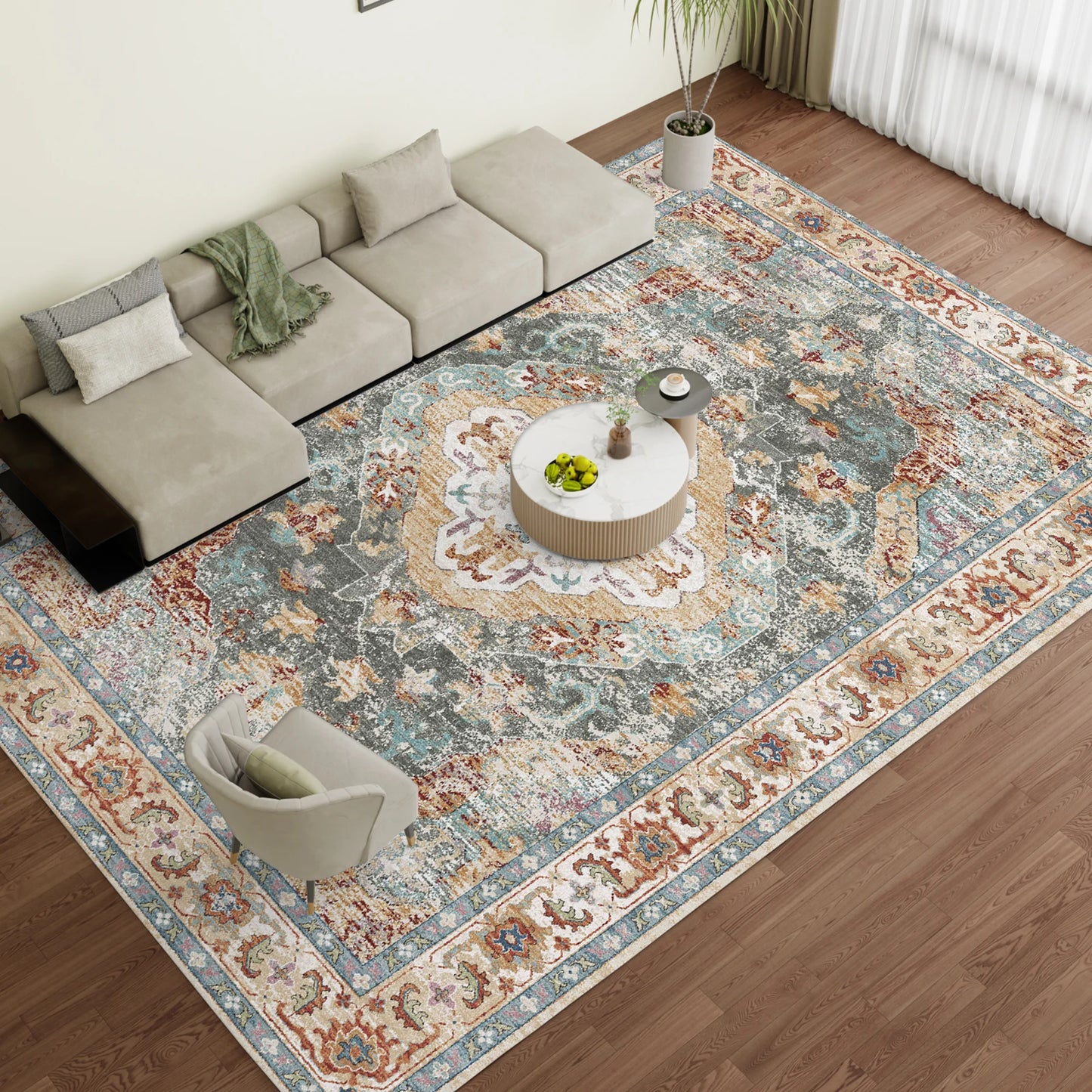 Washable Rug, with Non-Slip Backing