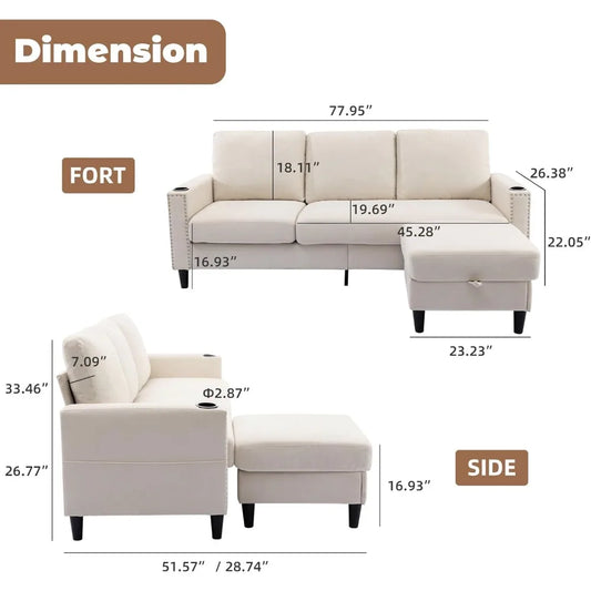 Convertible Sectional Couches for Living Room