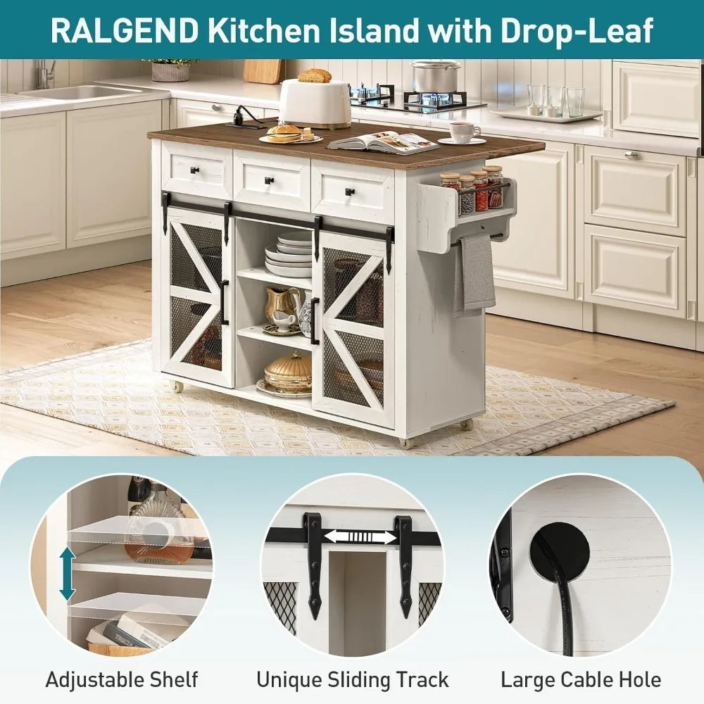 Kitchen Island W/ charging station
