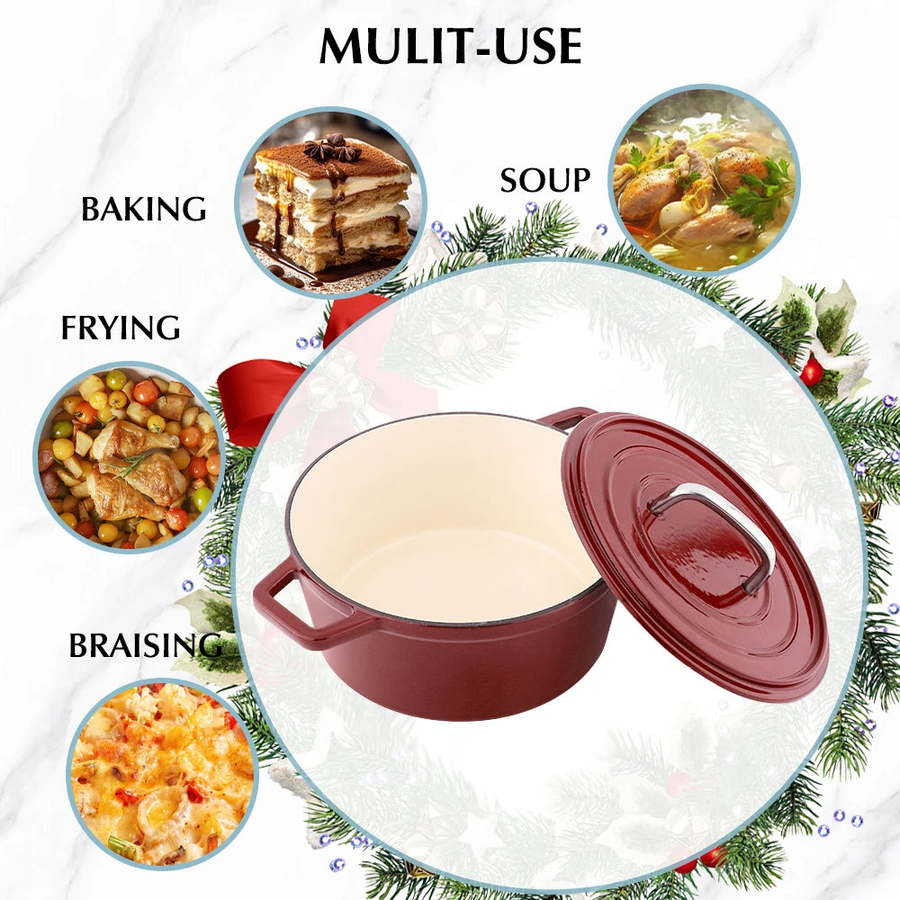 Cast Iron Casserole Pot with Lid