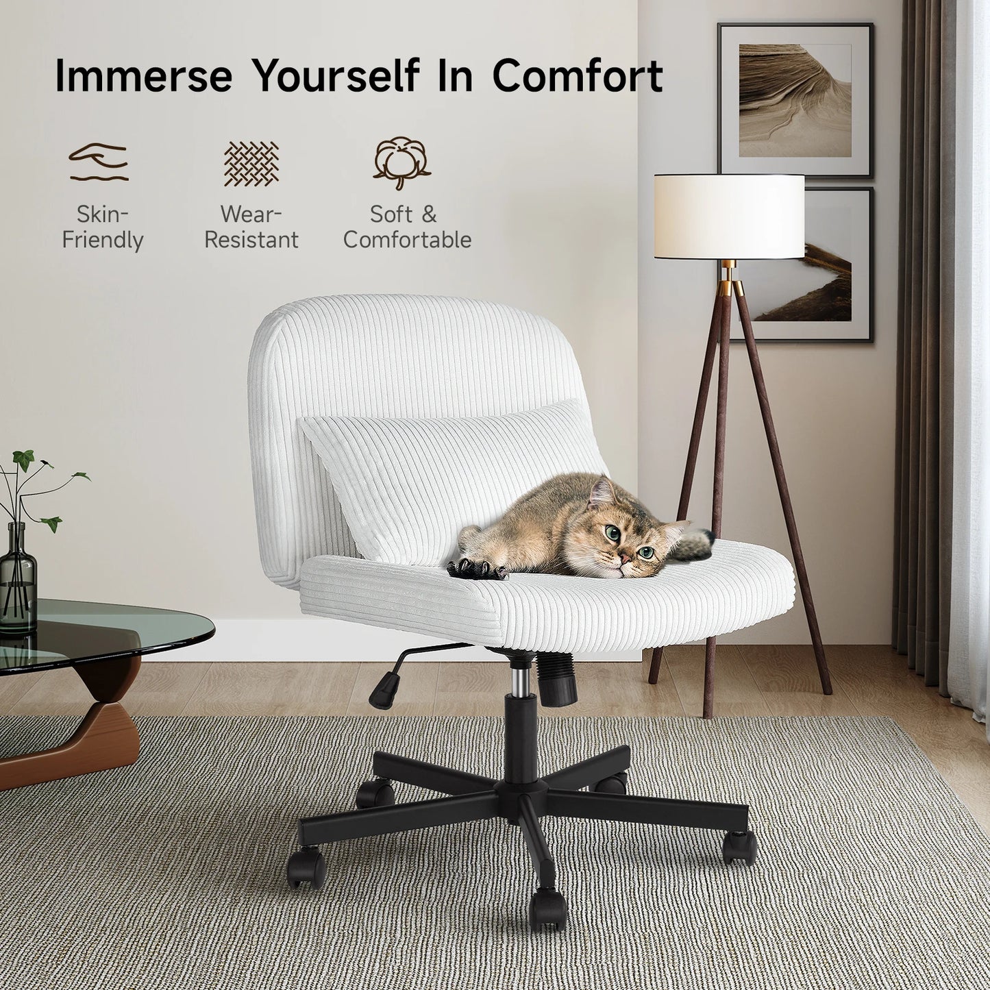 Massage Cross Leg Office Chair