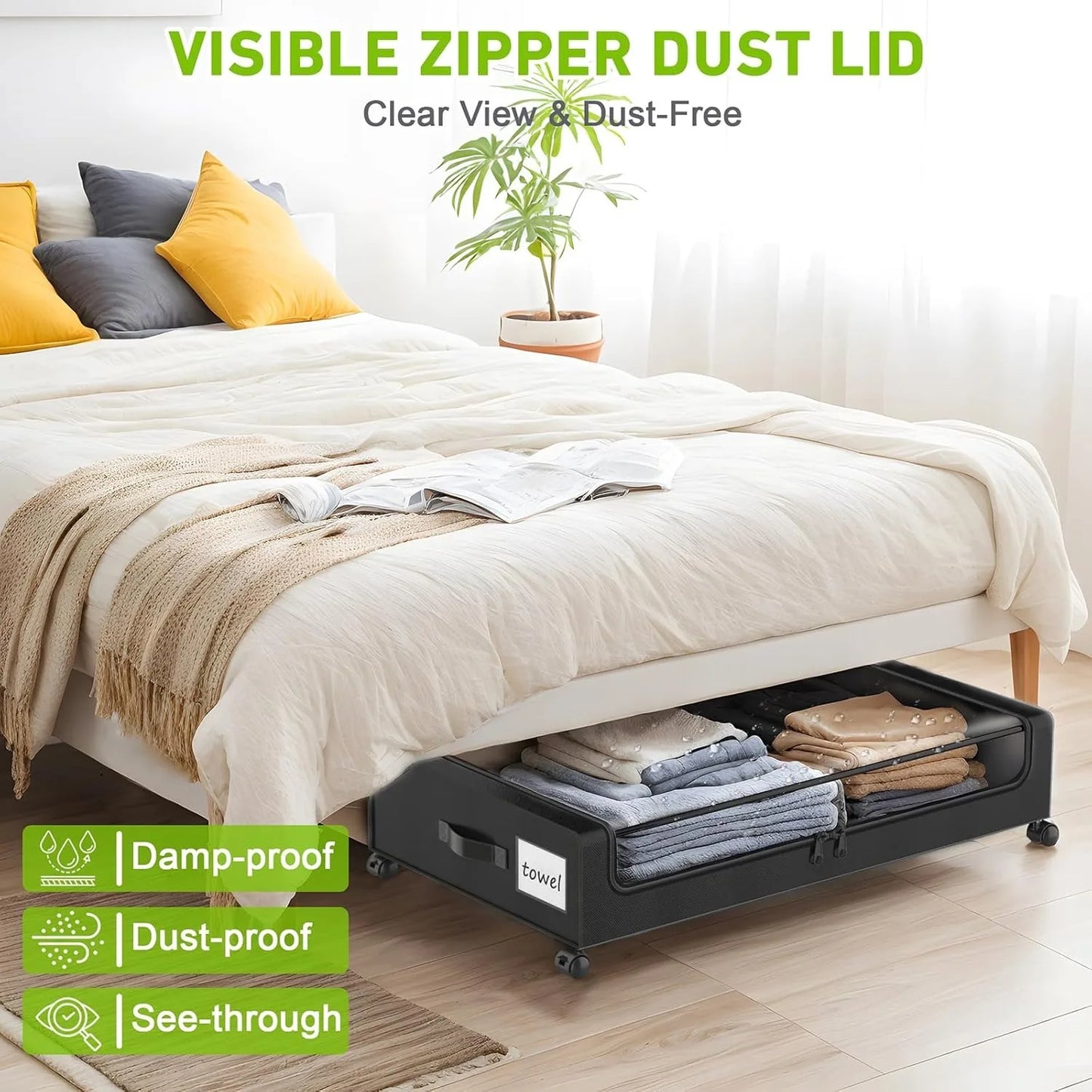 2-Pack Under Bed Storage Containers with wheels