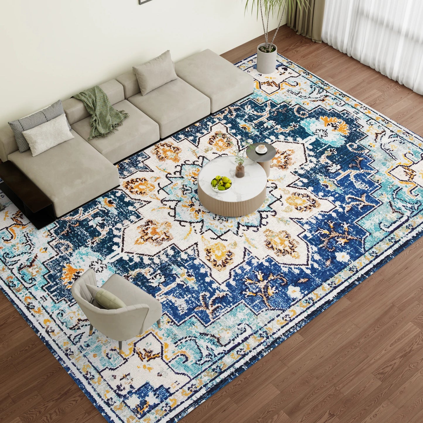 Washable Rug, with Non-Slip Backing