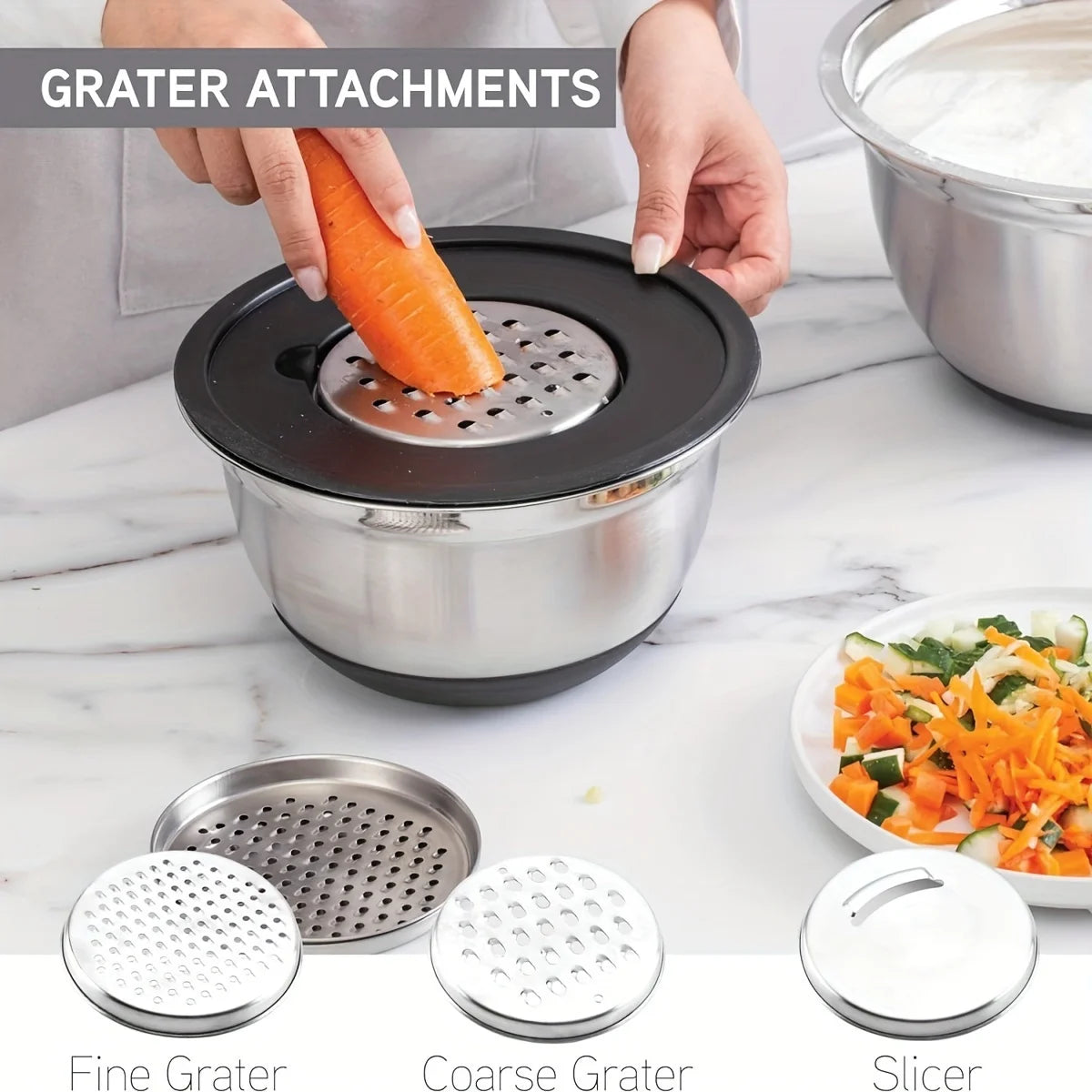 8pcs Stainless Steel Mixing Bowl Set