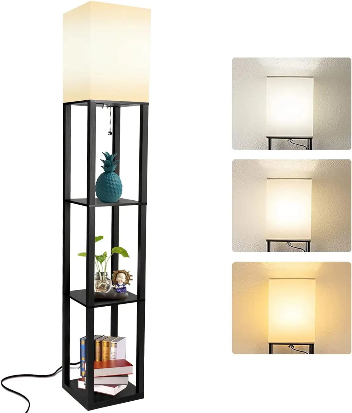 Floor Lamp with Shelf and Light