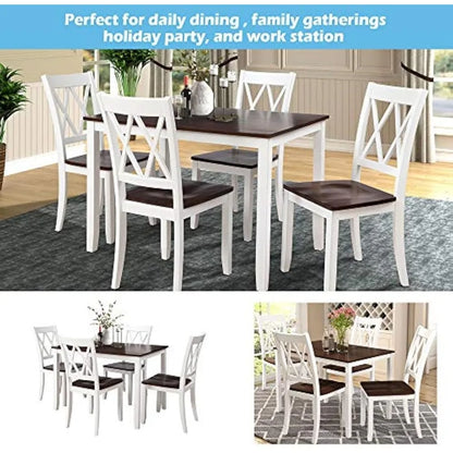 Wood Kitchen Table Set with Table and 4 Chairs