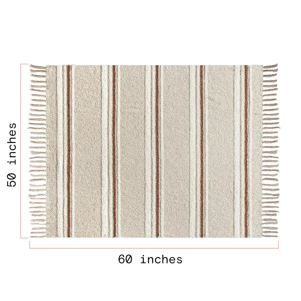 Cozy Brown Chenille Throw Blanket 50"x60"