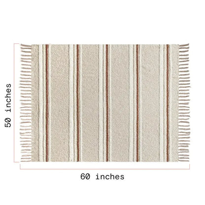 Cozy Brown Chenille Throw Blanket 50"x60"