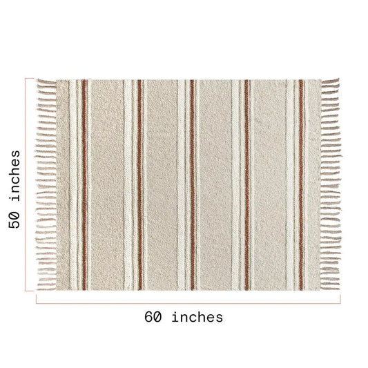 Cozy Brown Chenille Throw Blanket 50"x60"