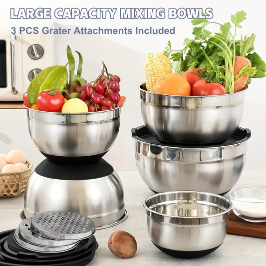 8pcs Stainless Steel Mixing Bowl Set