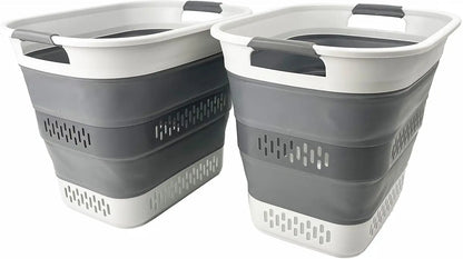 Collapsible Plastic Laundry Basket - 10.5 Gallon