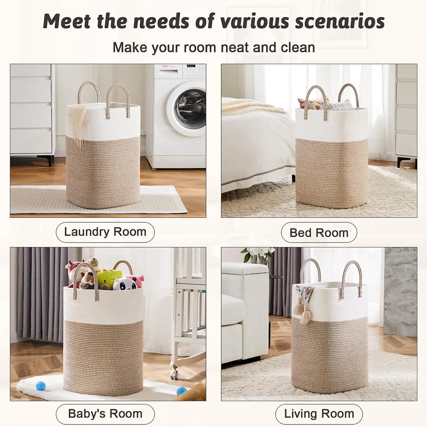 Woven Cotton Rope Laundry Hamper